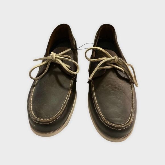 NWT Express Men's Brown Leather Moccasin Loafers - Picture 2 of 5